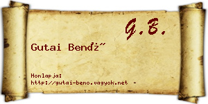 Gutai Benő névjegykártya